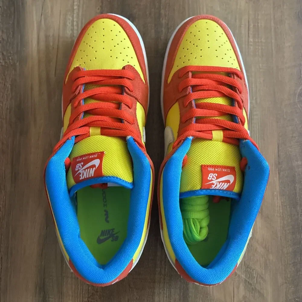 Nike SB Dunk Low Pro Bart Simpson Men Size 11.5 Yellow Red White Blue BQ6817-602
